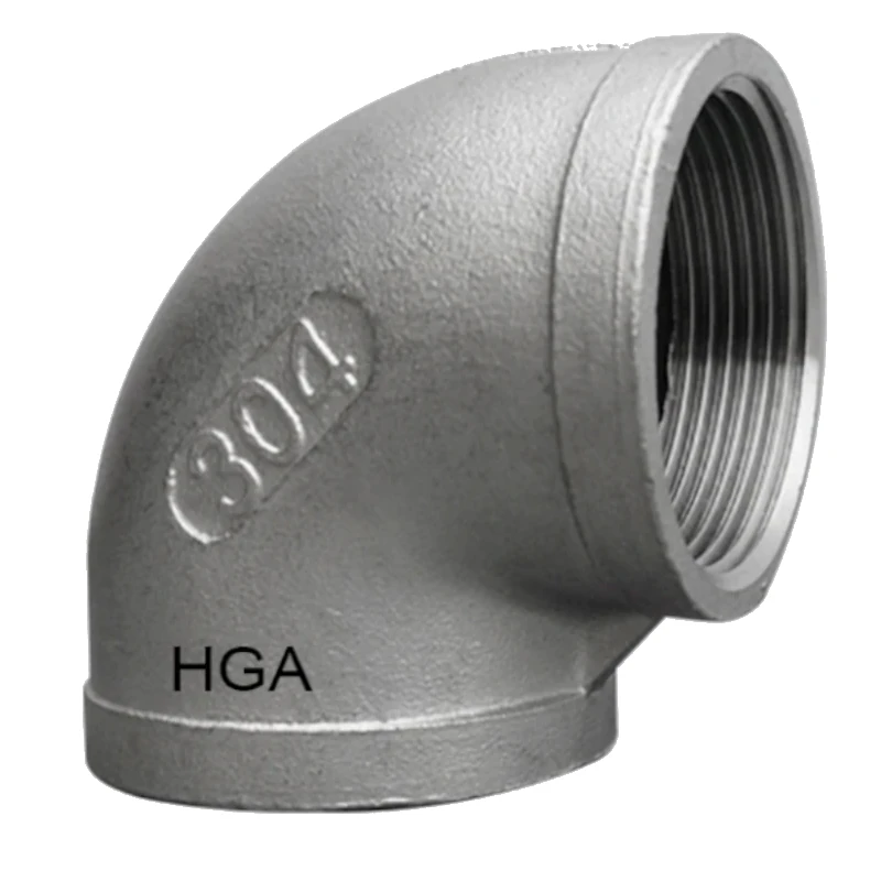 Codo 90° de acero inoxidable roscado NPT ASTM A351 AISI 304/316